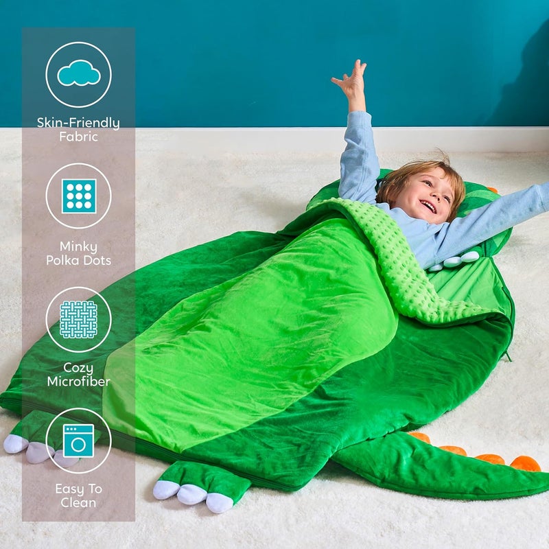 Joiedomi Kids Sleeping Bag 4 5 6 Year Old Girl Gifts Toddler Nap Mat with Pillow & Blanket 60" x 39" for Kids Ages 3+ Soft Plush Sleeping Mat for Preschool and Boys Girls - Image 4